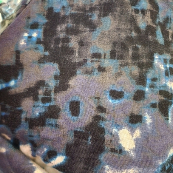 LOGO by Lori Goldstein Blue Floral Tunic Women's Small S Pockets Long Sleeve EUC - Picture 7 of 8